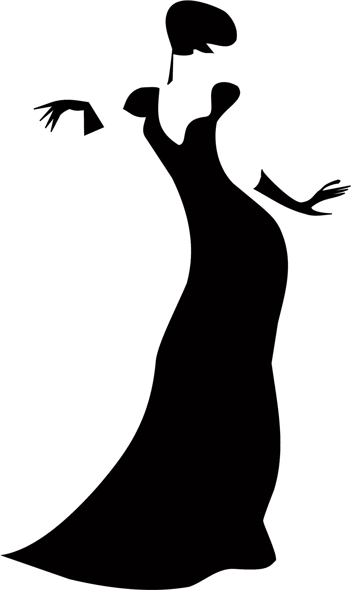 Elegant Silhouetteof Womanin Gown PNG Image