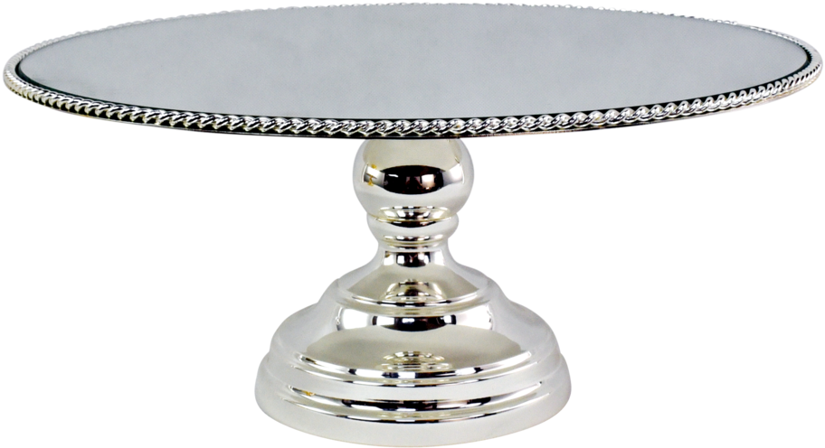 Elegant Silver Cake Stand PNG Image