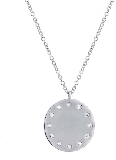 Elegant Silver Diamond Pendant Necklace PNG Image