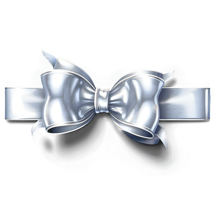 Elegant Silver Gift Bow Png Ewd PNG Image