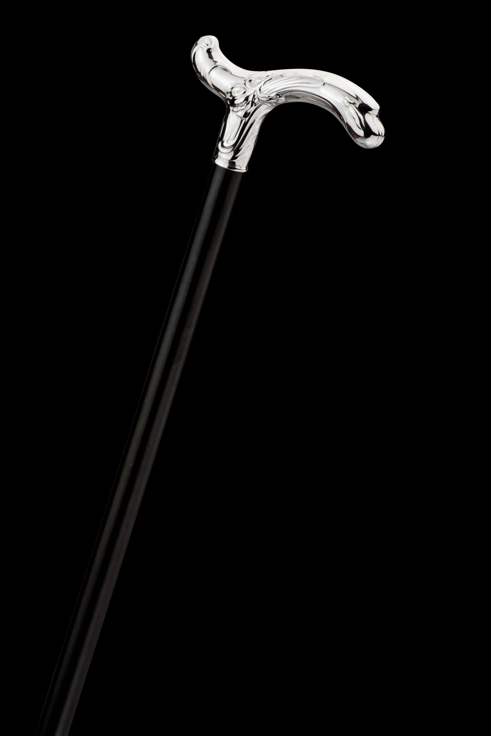 Elegant Silver Handled Cane PNG Image