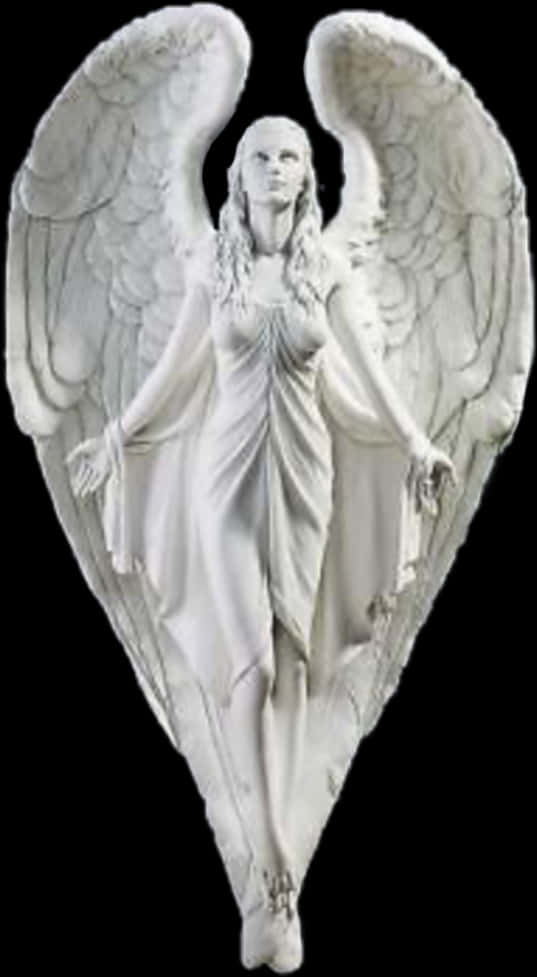 Elegant Statue Angel PNG Image