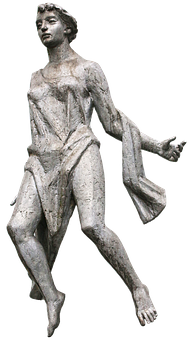 Elegant Statue Stride PNG Image