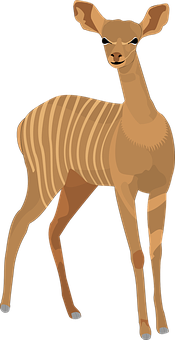 Elegant Striped Deer Illustration PNG Image