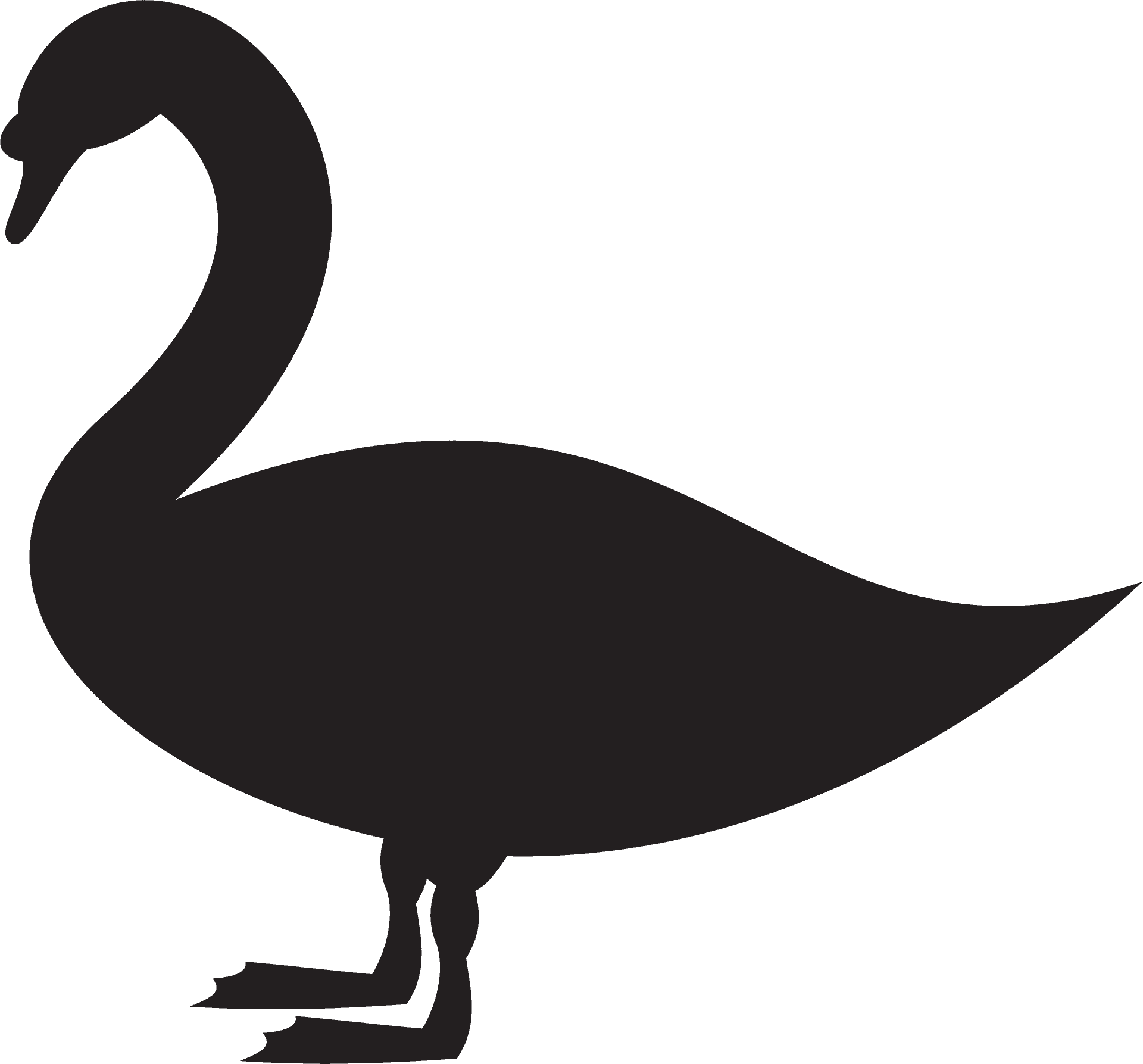 Elegant Swan Silhouette.png PNG Image