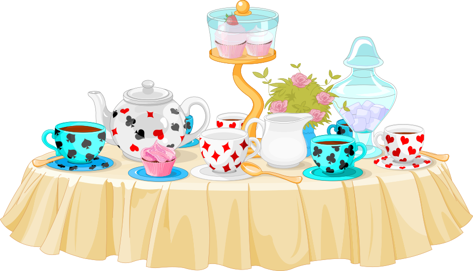 Elegant Tea Party Setup PNG Image