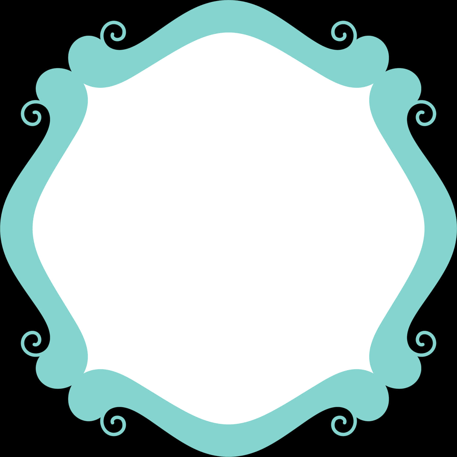 Elegant Teal Frame Design PNG Image