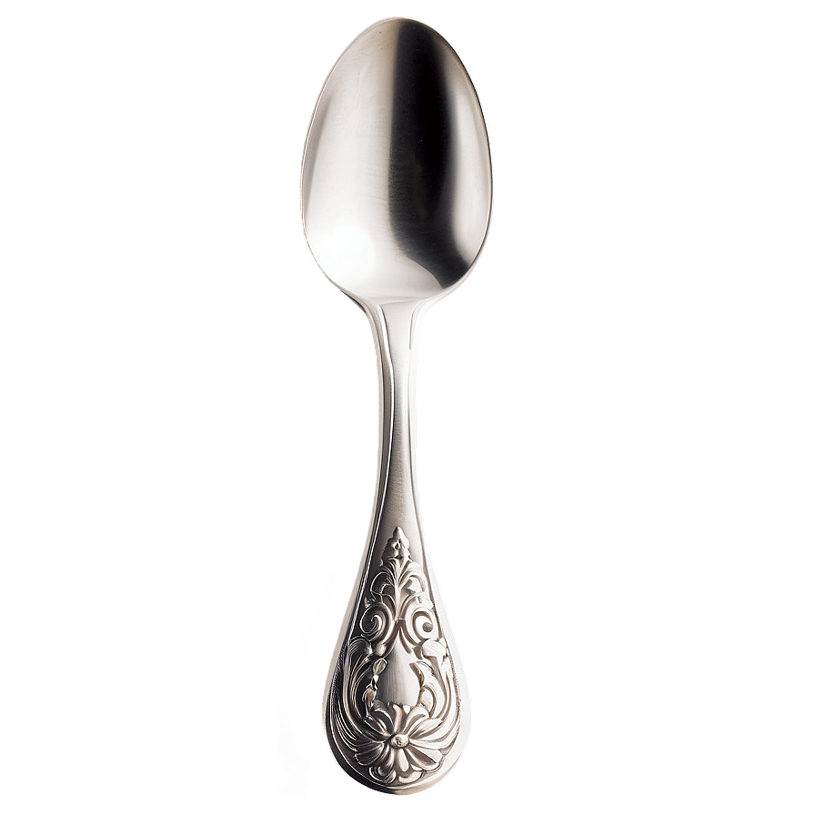 Elegant Teaspoon With Engravings Png Plu PNG Image