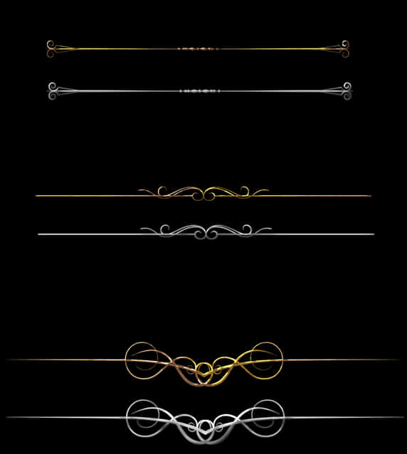 Elegant Text Dividers Collection PNG Image