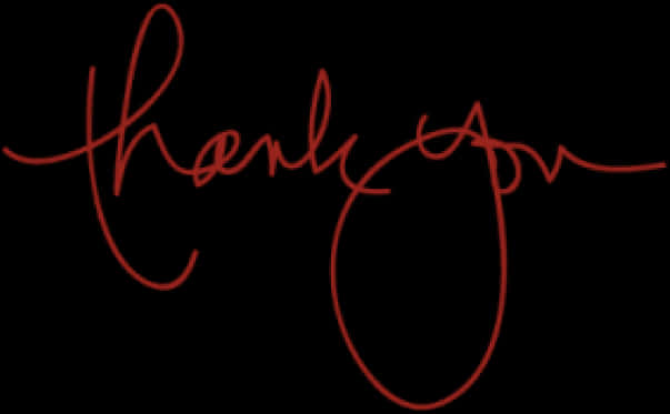 Elegant Thank You Script PNG Image