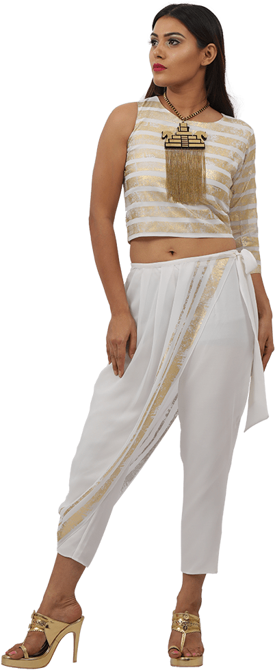 Elegant Traditional Indian Attire PNG Image