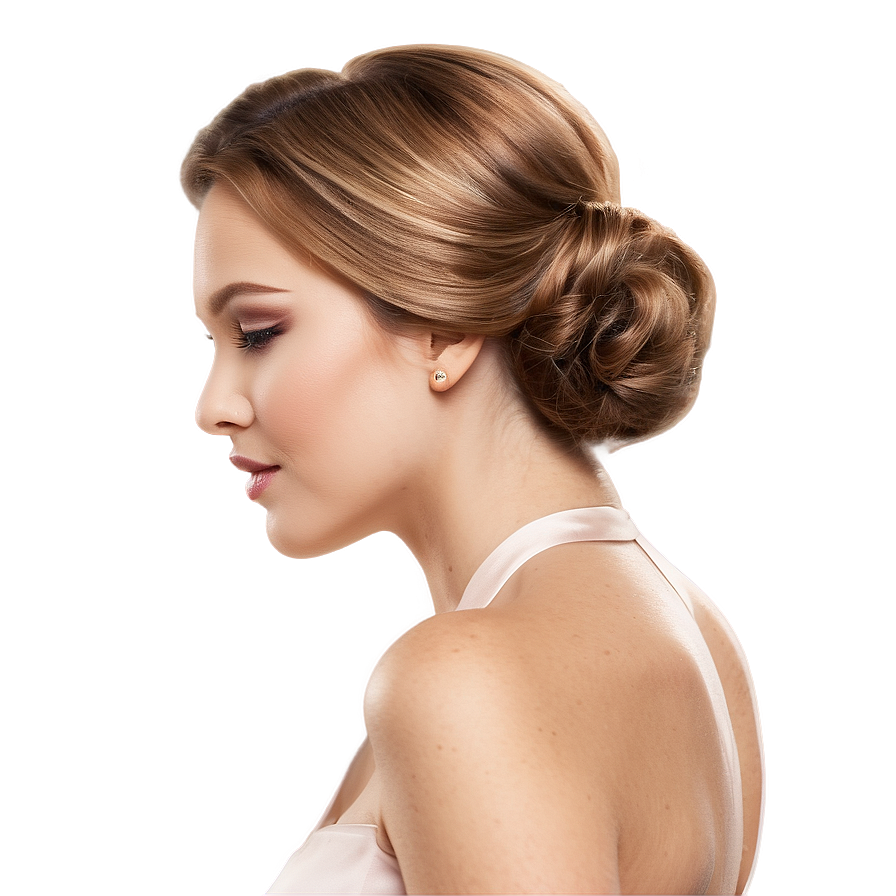 Elegant Updo Brown Hair Png Mhj PNG Image