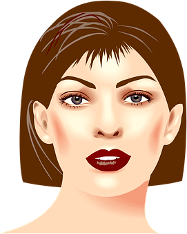 Elegant Vector Portrait Woman PNG Image