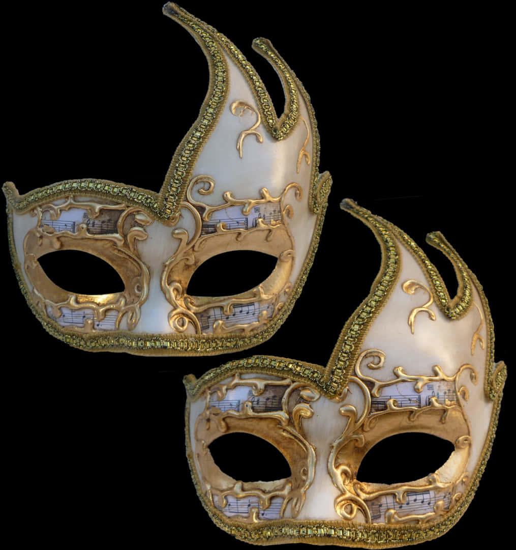 Elegant Venetian Masks Isolated PNG Image