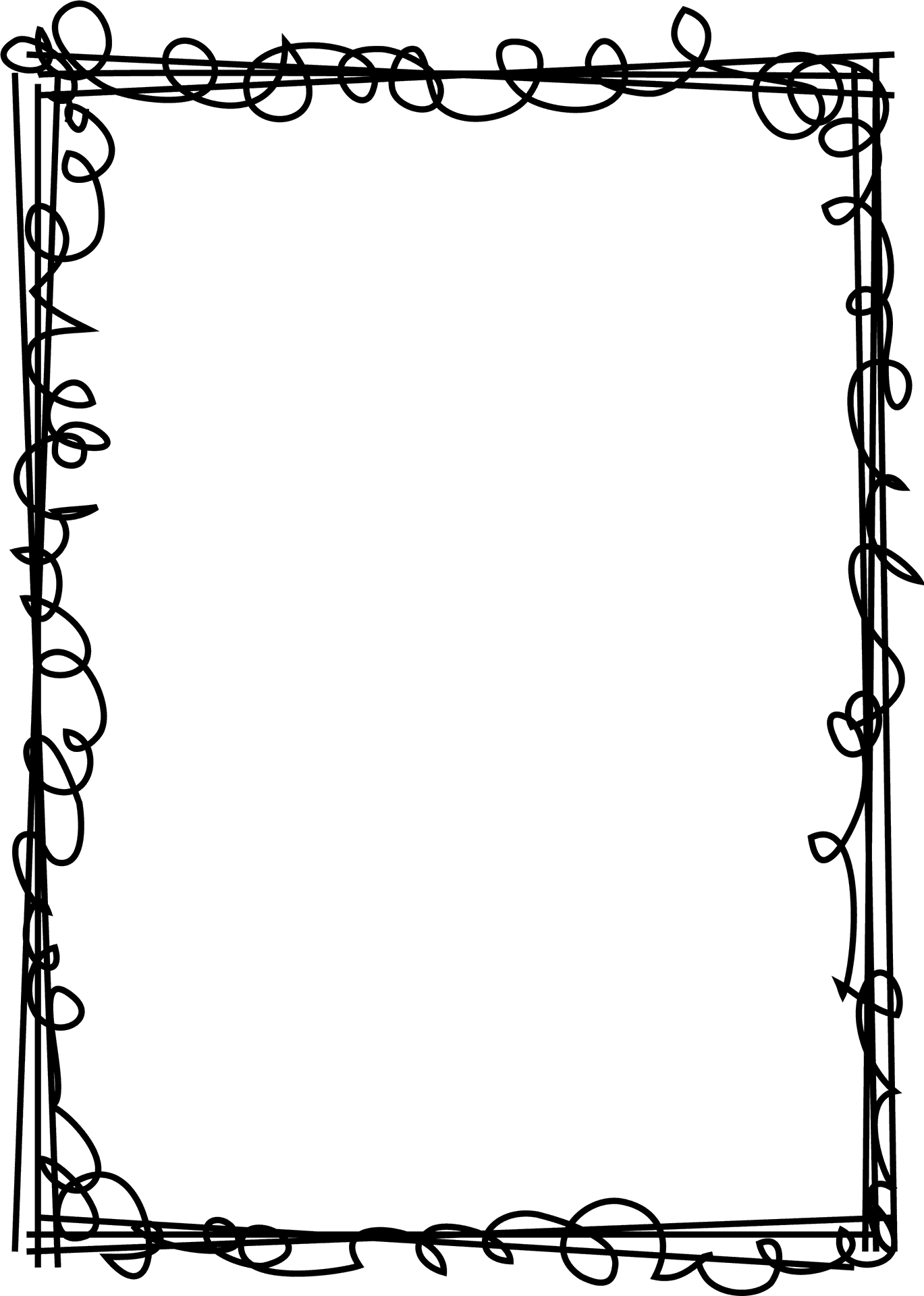 Elegant Vine Border Clipart PNG Image