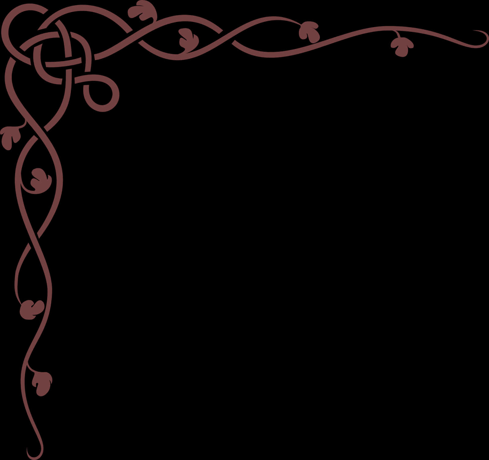 Elegant Vine Corner Border Design PNG Image