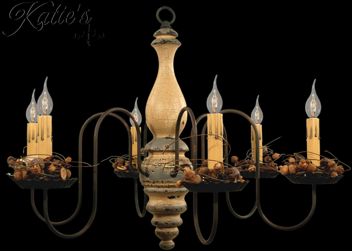 Elegant Vintage Chandelier PNG Image