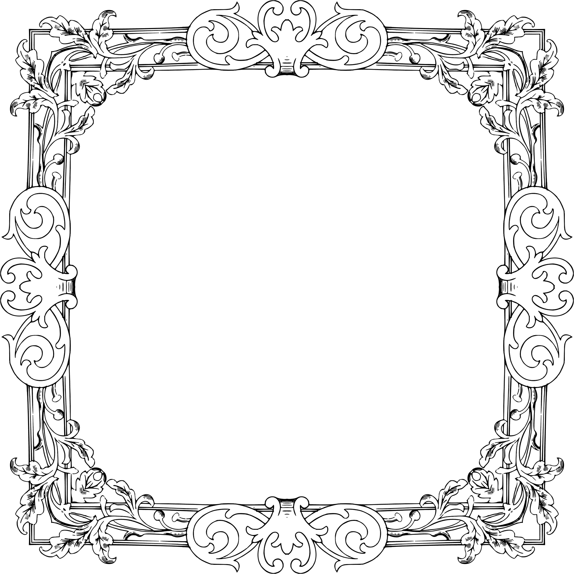 Elegant Vintage Flourish Frame PNG Image