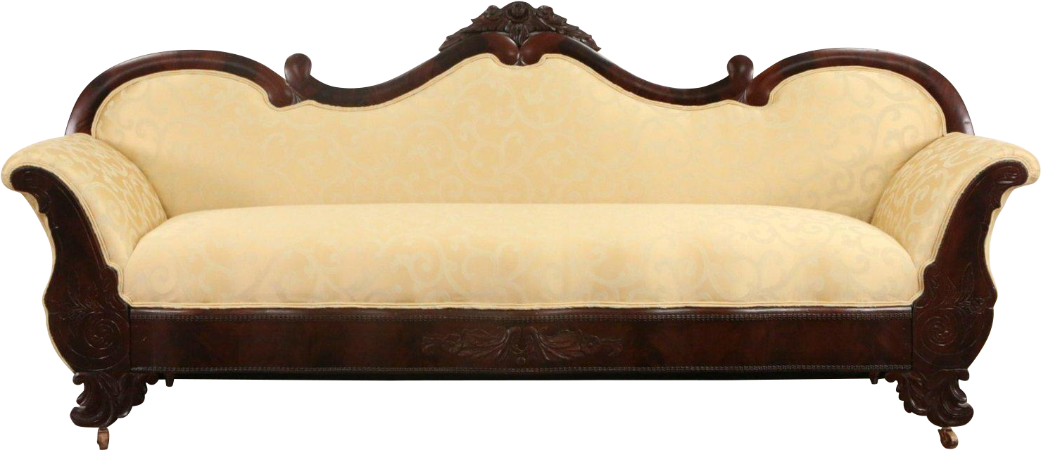 Elegant Vintage Style Sofa PNG Image