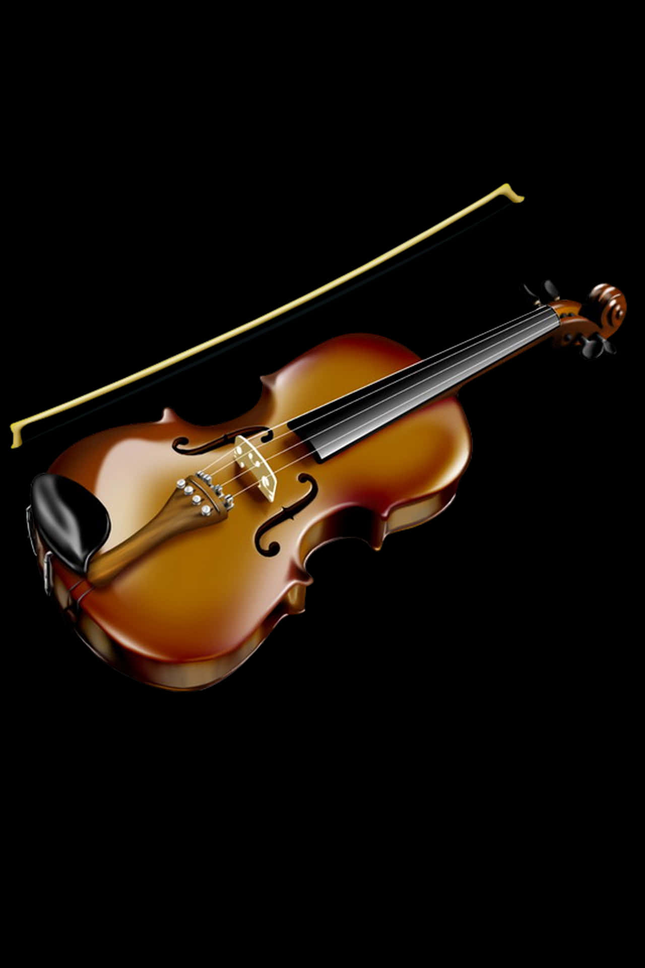 Elegant Violinand Bow PNG Image