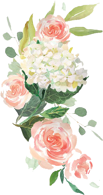 Elegant Watercolor Floral Arrangement PNG Image