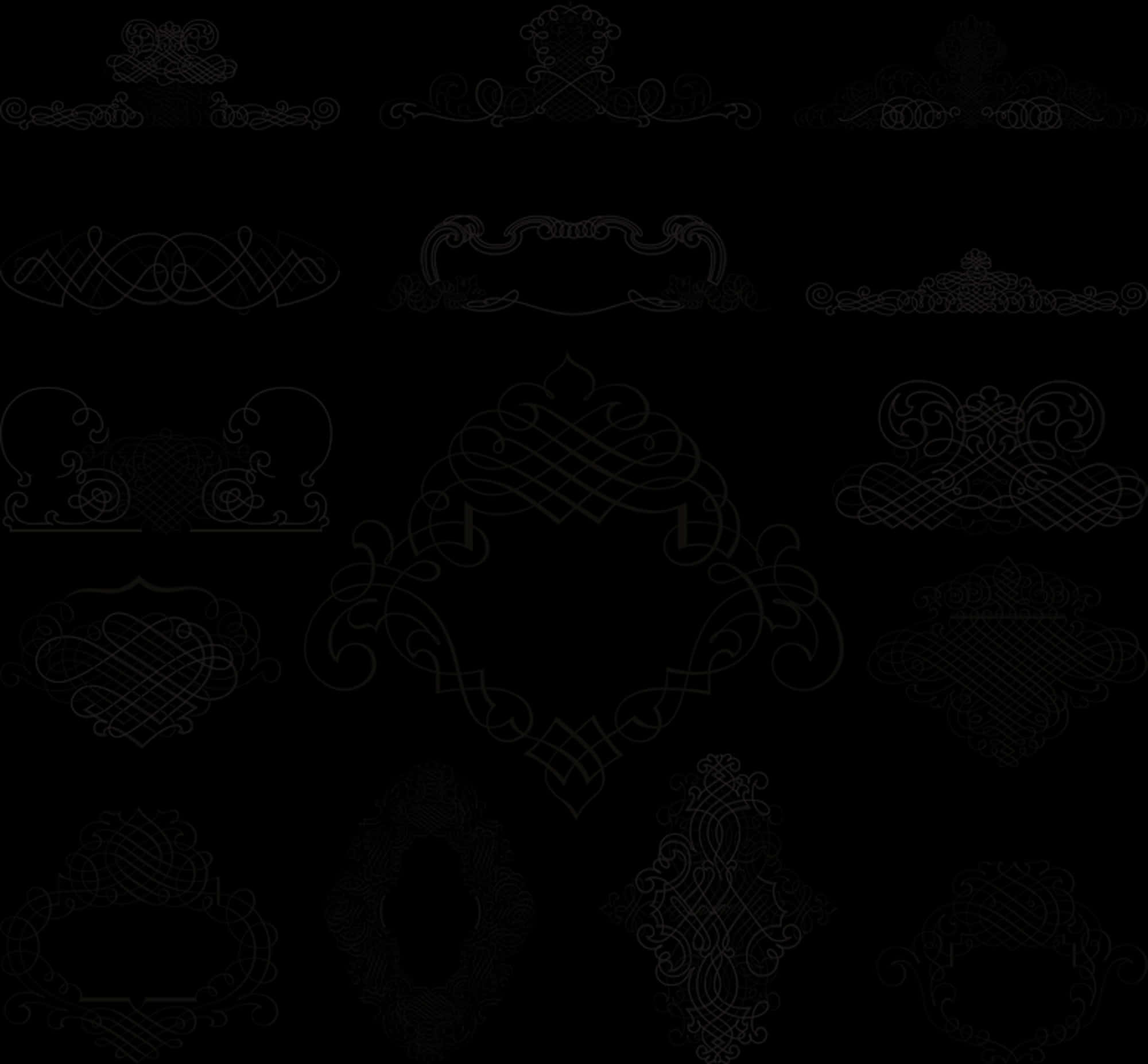 Elegant Wedding Border Collection PNG Image