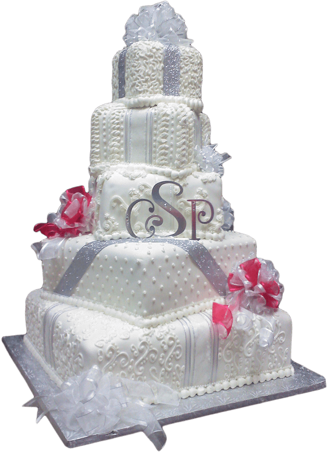 Elegant Wedding Cake Design PNG Image