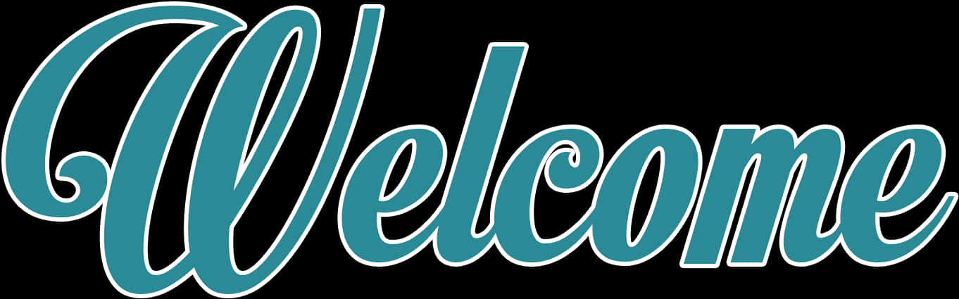 Elegant Welcome Script Text PNG Image