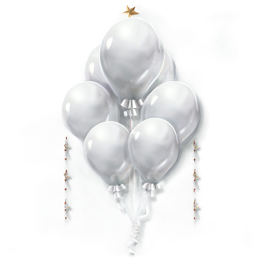 Elegant White Balloon Png Bwv67 PNG Image