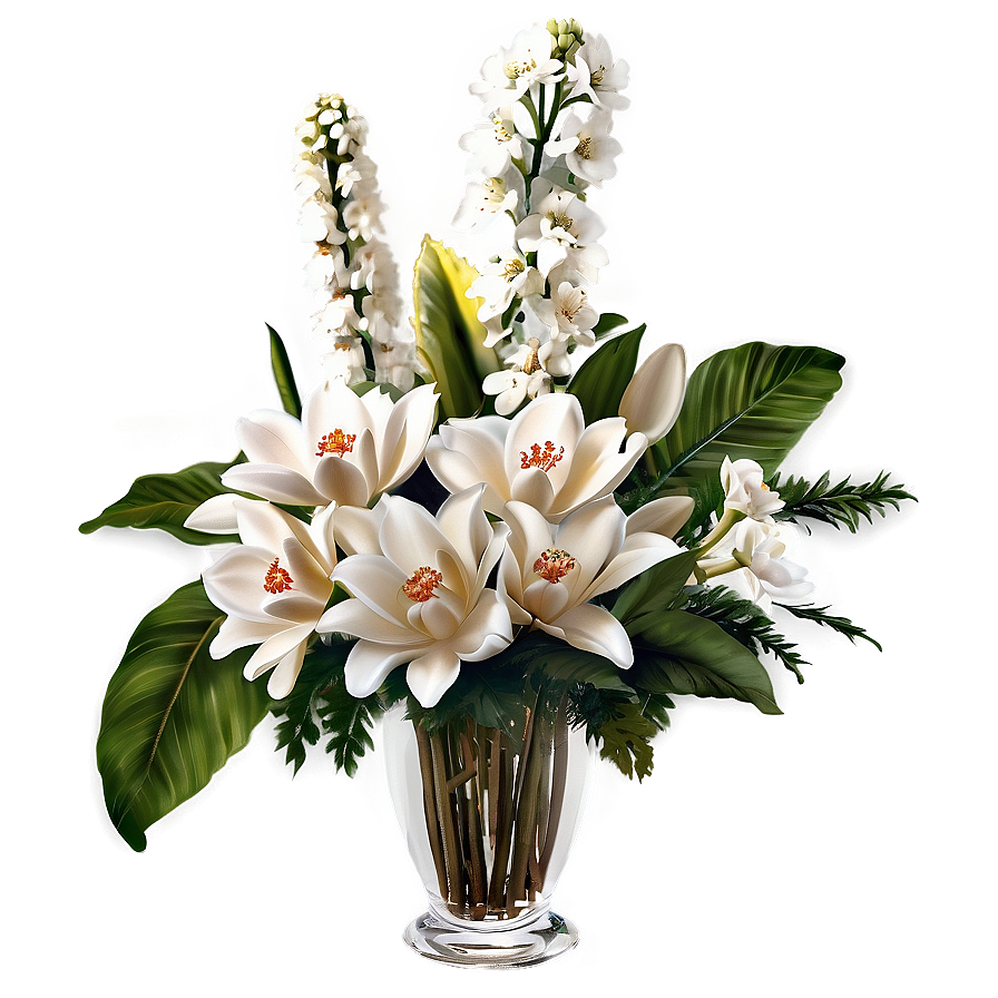 Elegant White Flowers Arrangement Png 05242024 PNG Image