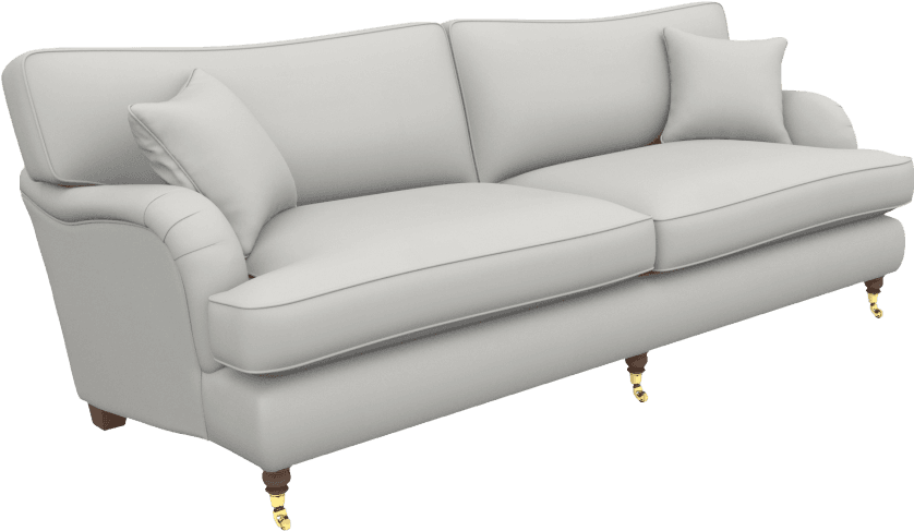 Elegant White Leather Sofa PNG Image