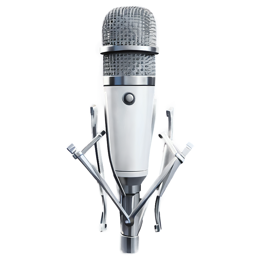 Elegant White Podcast Mic Png 06202024 PNG Image