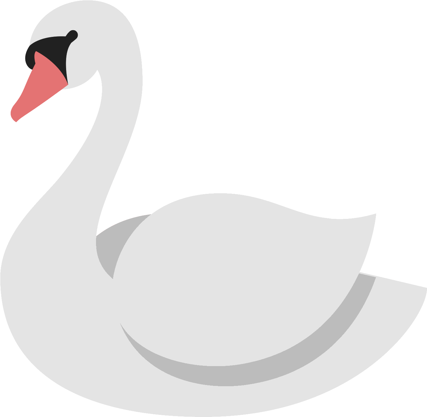 Elegant White Swan Vector PNG Image