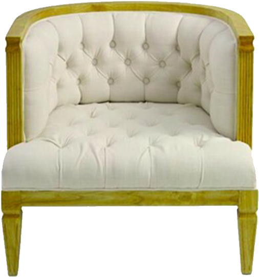 Elegant White Tufted Loveseat PNG Image