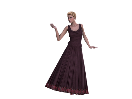 Elegant Womanin Evening Gown PNG Image