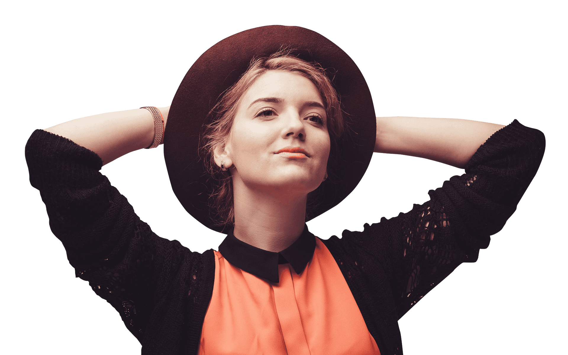 Elegant Womanin Hat PNG Image