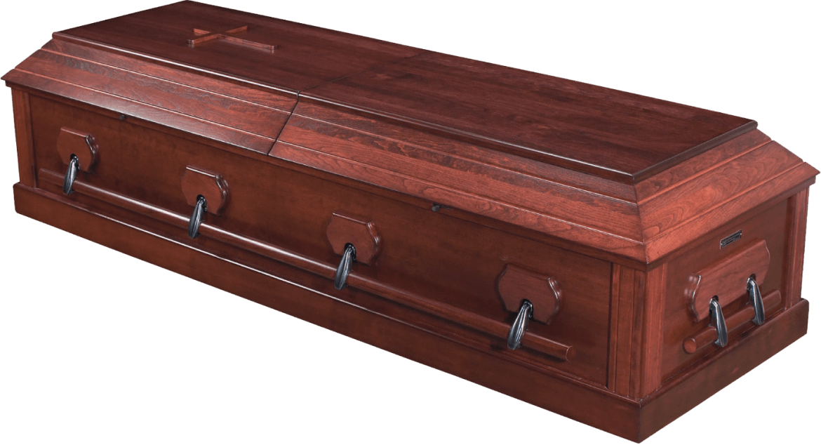 Elegant Wooden Casket PNG Image