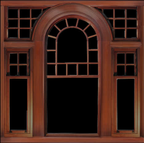 Elegant Wooden Door Design PNG Image