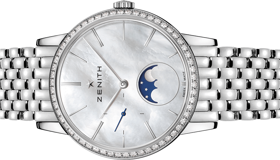 Elegant Zenith Moonphase Watch PNG Image
