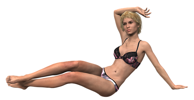 Elegant3 D Model Posein Bikini PNG Image