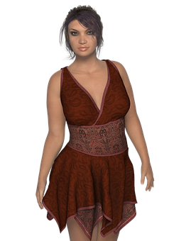 Elegant3 D Modelin Red Dress PNG Image