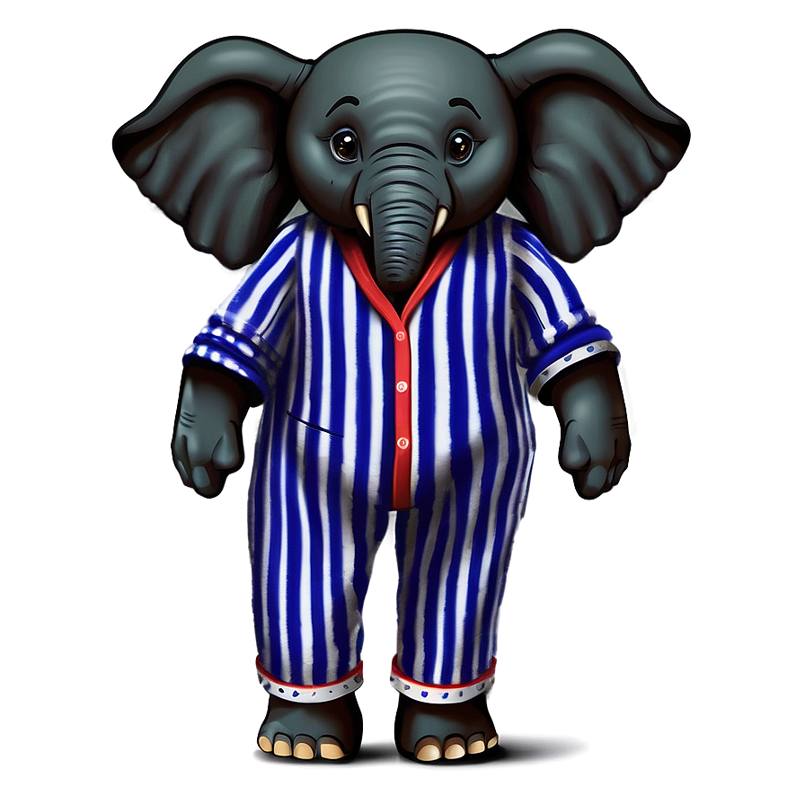 Elephant Cartoon In Pajamas Png Gwx PNG Image