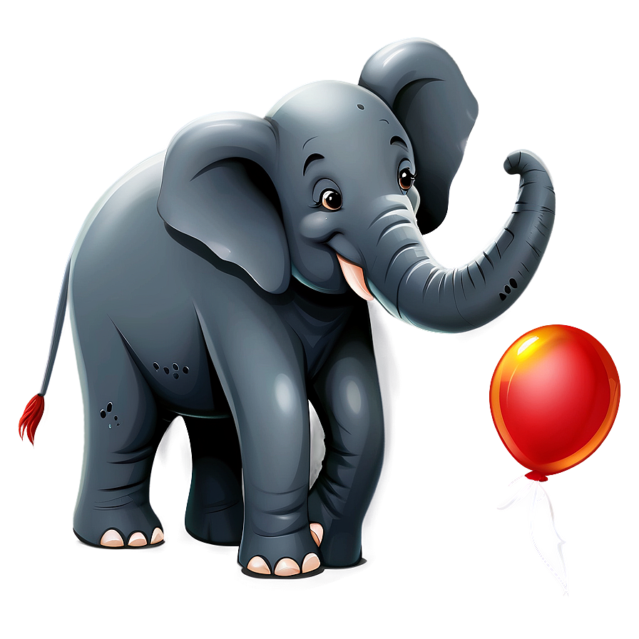 Elephant Cartoon With Balloon Png Alr PNG Image