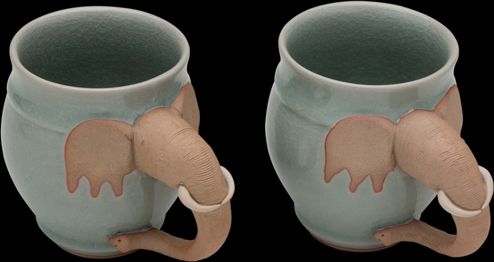 Elephant Handle Ceramic Mug PNG Image