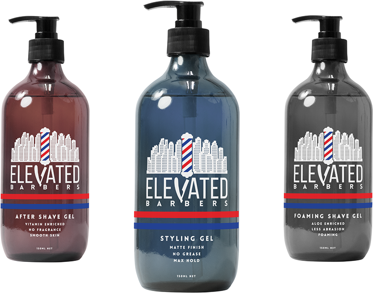 Elevated Barbers Grooming Products PNG Image