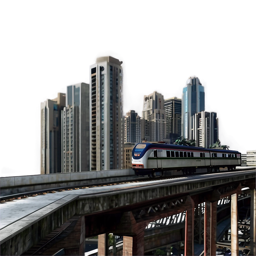 Elevated Railway Tracks City View Png Bnp13 PNG Image