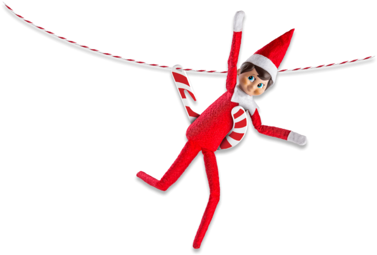 Elf On The Shelf Candy Cane Zipline Adventure PNG Image