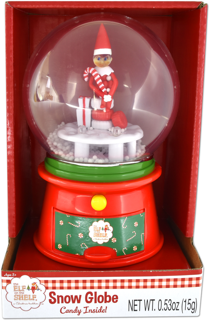 Elf On The Shelf Snow Globe With Candy PNG Image