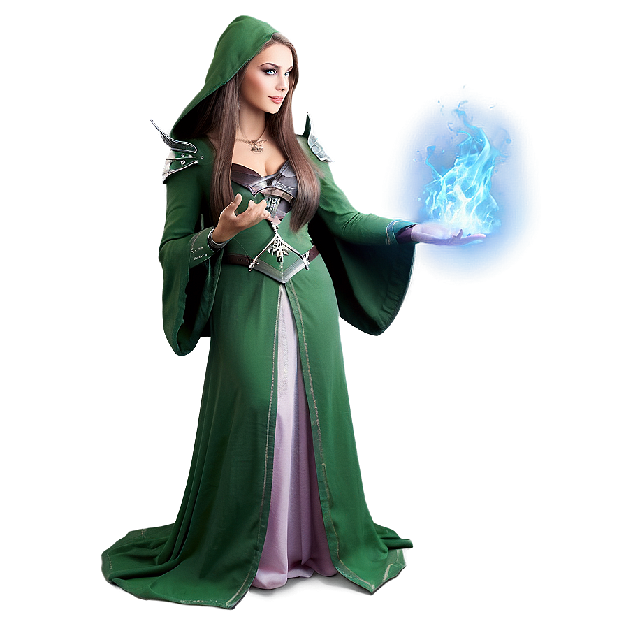 Elf Sorceress Casting Spells Png Upc30 PNG Image