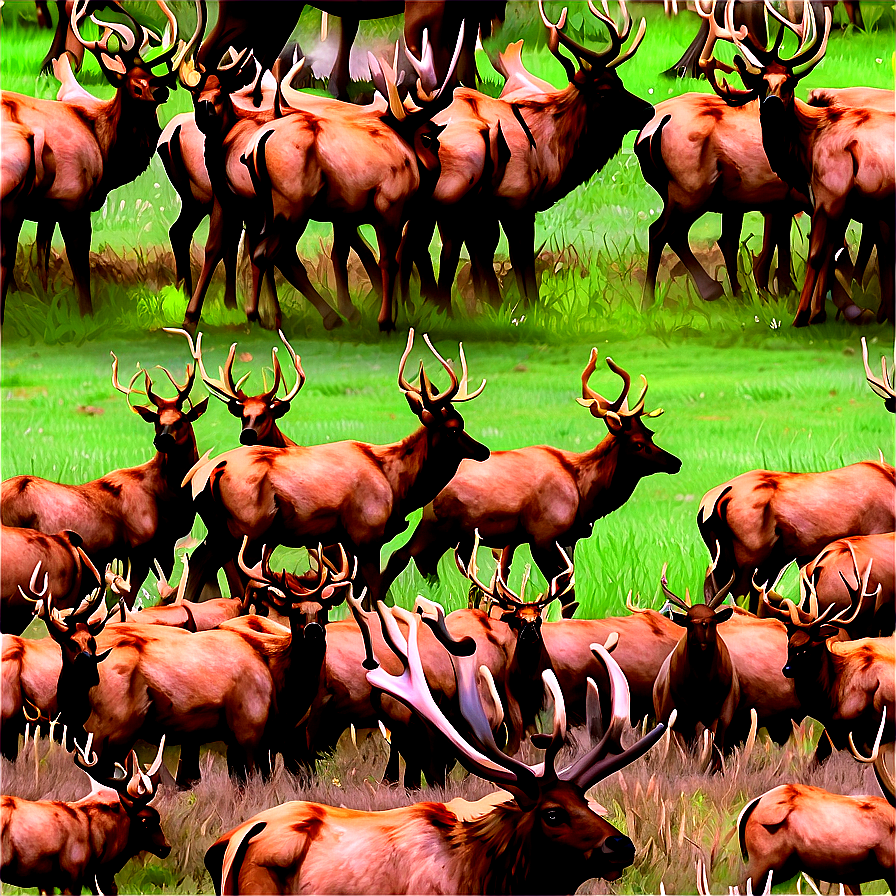 Elk Herd Png 05242024 PNG Image